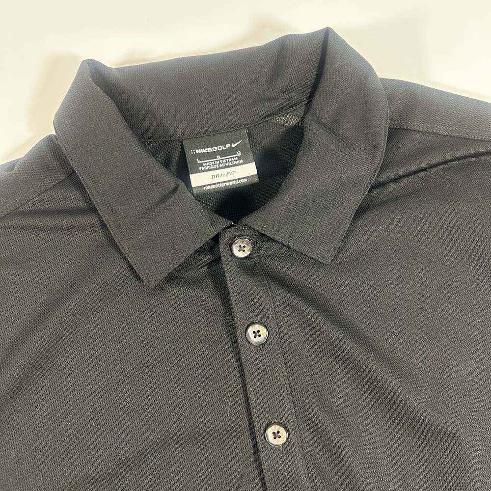 Nike Golf Polo Shirt Mens Size LG Dark Grey Golf Performance Dri-Fit Athletic